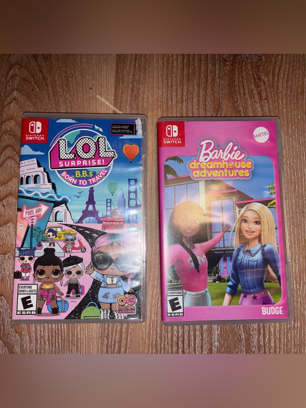 Mattel Barbie & L.O.L. Surprise! Nintendo Switch Games - Pink & Blue Cases